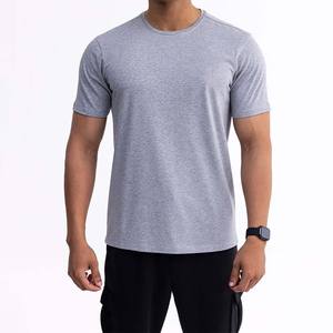 เสื้อยืดพรีเมียมสีเทาเมลันจ์ แขนสั้น คอกลม สีเทาเฮเธอร์ ผ้าคอตตอนผสมคุณภาพสูง เสื้อยืดลำลอง สกรีนโลโก้ได้ - Product Image 5