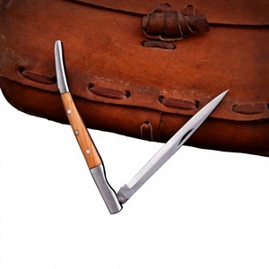 Couteau de camping personnalisé avec manche en bois, lame droite en acier au carbone de 0,5 mm d'épaisseur, non réglable, tactique, de survie, EDC - Product Image 3