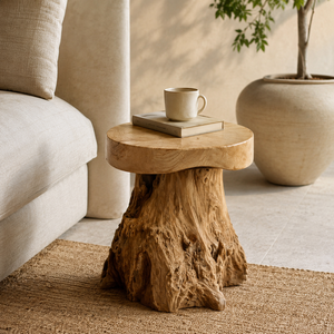 ARTERRA Premium Handcrafted Teak Root Mushroom <b>Stool</b>-Durable Eco-Friendly Rustic Design Ottoman for Hotel Apartment Warehouse - Product Image 3
