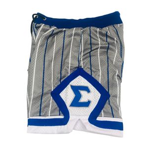Pantalones Cortos de Baloncesto de Malla Gruesa con Rayas Grises Phi Beta Sigma para Hombre, Ajuste Cómodo, Tela Premium, Ropa de Fraternidad Griega - Product Image 2
