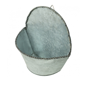 Maceta de pared Diseño de granja Acabado rústico antiguo Diseño en relieve Metal Hierro Galvanizado Maceta de bolsillo de pared - Product Image 2