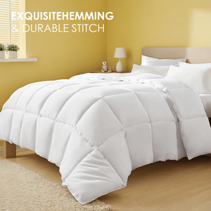 Edredón Acolchado a Cuadros Blanco Extra Grande, Diseño Acogedor y Adorable para Todos los Géneros, Compatible con Hoteles y Casas de Huéspedes, Edredón Voluminoso 'F' - Product Image 2