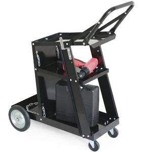 Carrello Portaoggetti Professionale Nero per Macchina da Taglio al Plasma e Attrezzatura per Saldatura Senza Cassetto - Product Image 6