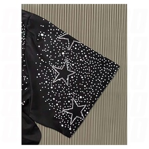 Camiseta con Pedrería de Estrellas, Camiseta Brillante con Cristales, Unisex, Ropa Urbana para Fiestas, Logotipo Personalizado - Product Image 5