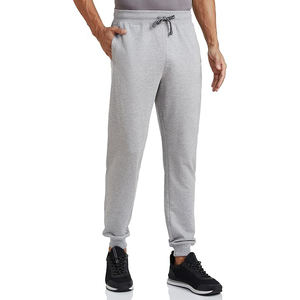Pantalones Jogger con Detalle de Rayas para Hombre, Mezcla de Algodón y Poliéster, Estilo Casual de Negocios, Bolsillos Laterales, Cintura Elástica, Puños - Product Image 1