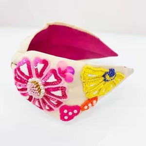 Serre-tête de luxe en perles de rocaille pour tenues décontractées, serre-tête brodé à la main et perlé artistiquement pour femmes - Product Image 4