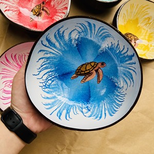 WHOLESALE DECOR BOWL NATURAL FRIENDLY COCONUT COLORED LACQUERED BOWL EGGSHELL SEASHELL MADE in VIETNAM MANUFACTURER PRICE - Product Image 4