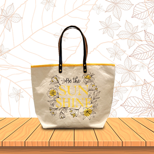 Bolso Tote de Lona con Asa de Cuero - Product Image 1