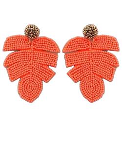 Nuevo diseño bordado hoja pendiente semillas cuentas limón hoja pendientes uso para mujeres y niñas de la India - Product Image 6