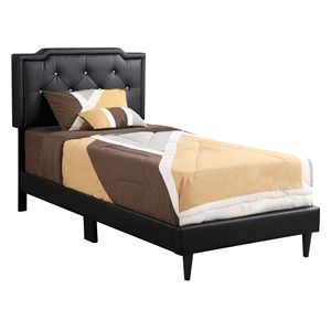 Cama Individual Glory Furniture Deb G1119 TB, Todo en Uno, Tapizada en Negro - Product Image 1