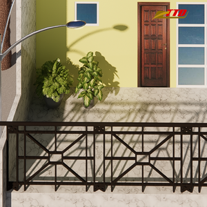 ราวระเบียงเหล็ก ราวเหล็กสั่งทำ ราวเหล็กตกแต่ง ราวเหล็กภายนอก ราวเหล็กสไตล์โมเดิร์นเคลือบสีฝุ่น งานตีเหล็กด้วยมือ - Product Image 4