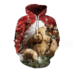 Men's Christmas Santa Graphic <b>Hoodie</b> Green Snowflake Print Pullover Sweatshirt Winter <b>Fleece</b> Top - Product Image 6