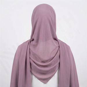 Vente Chaude – Nouveaux Styles Personnalisables : Foulards, Châles et Voiles en Chiffon Uni et Georgette pour Femmes Musulmanes – Voile Doux en Chiffon - Product Image 2
