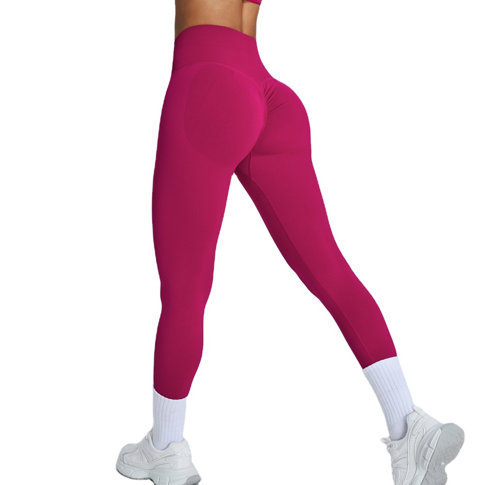 Women's Scrunch Butt Solid High Waist Yoga Leggings Seamless Breathable Quick Dry Four-Way Stretch Plus Size Lightweight