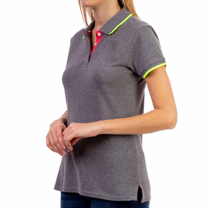 Polo de Mujer en Poliéster y Algodón, Diseño Sólido, Tela Personalizada Estampada para Verano, Tallas Grandes, Estilo Casual, Venta al Por Mayor - Product Image 2