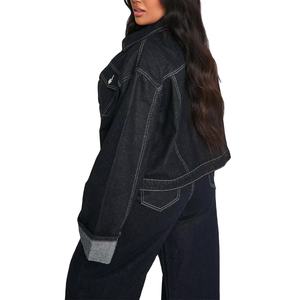 Women's Denim <b>Jacket</b> with Custom Logo Crystal Lace Accents and Cozy <b>Fur</b> Trim <b>for</b> Stylish Winter Fashion BY HI 2026 - Product Image 5
