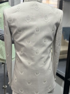 Luxury <b>Men's</b> Silver Embroidered Indo Western Sherwani Suit Designer Bandhgala Wedding Coat Royal Groom Sherwani Premium <b>Kurta</b> - Product Image 3