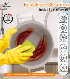 Ensemble de casseroles en granit de qualité supérieure antiadhésif avec poignées en bakélite résistantes à la chaleur, couvercles en métal économiseurs d'énergie et base compatible induction - Product Image 3