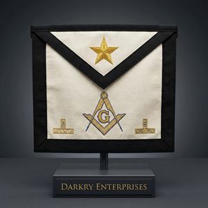 Delantal Masónico Hecho a Mano con Alambre de Plata, Delantal de Maestro Masón con Flecos de Terciopelo Azul, Suministros para Logia Masónica - Product Image 2