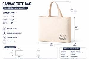 250gsm Cotton <b>Canvas</b> <b>Tote</b> Bag Long Handle Reusable Eco Shopping Bag Custom logo Minimal Print Durable Grocery Open Wholesale - Product Image 3