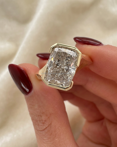 Anillo de Compromiso/Boda Vintage de Oro Amarillo de 14k con Diamante Cultivado en Laboratorio IGI/GIA, Unisex, Oro Blanco Fino para Aniversario, Ideal para Fiestas - Product Image 1