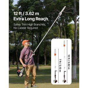 Motosega a Gas 2 Tempi 25CC con Barra di Taglio da 12 Pollici, Potatore Senza Fili 7 in 1 con Serbatoio Carburante da 23 Fl.oz - Product Image 2