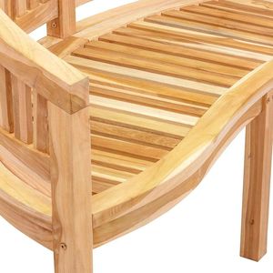 Wooden Garden <b>Chair</b> Outdoor Curved Backrest <b>Rustic</b> Teak Furniture Durable Tapered Leg Design Comfortable Saber Leg Waterproof - Product Image 5
