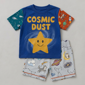 Conjunto de Ropa de Verano para Niños, Top Cómodo con Pantalones Cortos, Ropa Casual Transpirable, Servicio de Suministro Directo con Talla Personalizada - Product Image 3