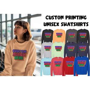 Sudaderas Unisex 340 de Cuello Redondo de Felpa Personalizadas con Impresión en 4 Colores, Agrega Tu Diseño de Ropa de Trabajo - Product Image 3