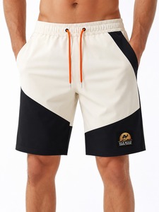 Shorts en coton pour homme, style streetwear, coupe ample, effet délavé, taille élastique, logo sérigraphié personnalisé, avec poches latérales. - Product Image 6