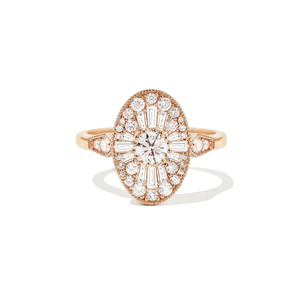 Bague large en or blanc 14 carats avec diamants baguette et ronds cultivés en laboratoire - Product Image 5