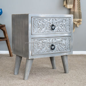 2025ชุดนอนข้างเตียงทำจากไม้แกะสลักสไตล์อินเดียแบบทันสมัยสำหรับห้องนั่งเล่นห้องอาหารโรงแรมเฟอร์นิเจอร์ในบ้าน - Product Image 2