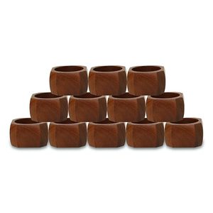 Anneaux de serviette ronds en bois écologiques faits à la main, décor de table durable pour mariage, réception, salle à manger, hôtels - Product Image 4