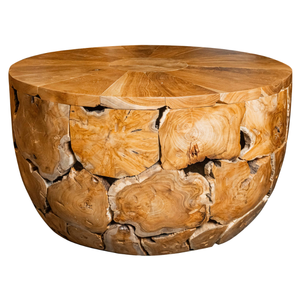 Table basse artisanale en teck rustique de luxe ARTERRA, meubles de salon, Indonésie, appartement, bois naturel, artisanat - Product Image 1