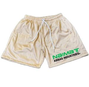 Pantalones cortos de entrenamiento para hombres al por mayor entrenamiento transpirable con bolsillo patrón sublimado sólido 100% poliéster de talla grande hasta 6XL - Product Image 1