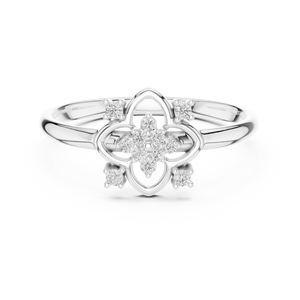 Bague en diamant en forme de rose, bague en or, bague en argent, bague en or rose, bague en diamant florale, bague en forme de rose, bague en diamant en or rose, bague en diamant en argent - Product Image 4