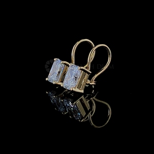 Boucles d'oreilles élégantes 2.0Ct Radiant Lab Grown Diamond Stud en or massif 10K 14K 18K Boucles d'oreilles en diamant étincelant Cadeau pour elle - Product Image 3