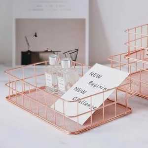 Luxury Gold Metal <b>Wire</b> Fruit Bowl Swirl Pattern Design Decorative Tabletop Centerpiece <b>Basket</b> Kitchen Countertop Storage Tray - Product Image 1