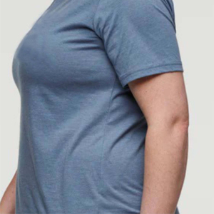 Camiseta de Manga Corta con Cuello en V para Mujer, Color Sólido, Corte Holgado, 100% Algodón Jersey, Transpirable, Ropa Casual de Verano - Product Image 5