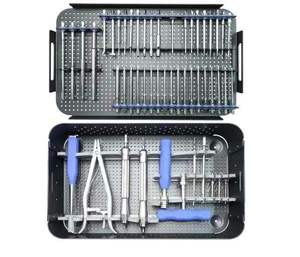 Instruments chirurgicaux orthopédiques de haute qualité pour la révision chirurgicale et l'extraction des vis cassées, 56 pièces, par Grip Surgical - Product Image 1
