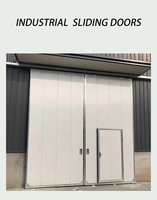 Portes coulissantes industrielles, portes coulissantes à double battant, isolation thermique pour atelier, portes coulissantes à double ouverture parallèle pour bâtiment d'usine