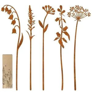 Estacas de aluminio personalizadas con diseño floral para jardín, para decoración exterior en varios tamaños, suministro al por mayor - Product Image 6