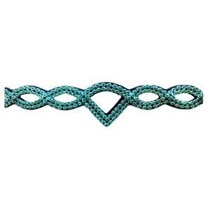 Súper calidad, ligera, 2mm, banda para cejas de cuero de cristal verde, cómoda brida occidental, accesorio para montar a caballo, frotamiento negro - Product Image 2