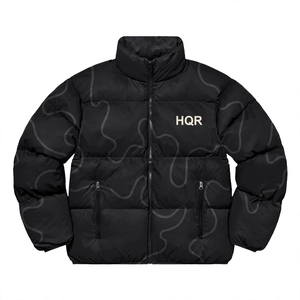 Blouson matelassé unisexe HQR, à capuche, fermeture éclair, respirant, coupe-vent, hiver, style urbain, rembourrage en polyester standard - Product Image 2