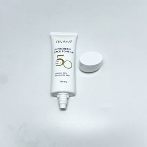 High Quality PE Oval Tube for Packaging <b>Sunscreen</b> and Skincare Cream with Silk Printing and Hot Stamping with Gold Plated Cap - Product Image 3
