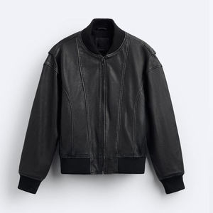 2024 Custom Men PU <b>Leather</b> <b>Jacket</b> Windproof Winter High Quality <b>Real</b> <b>Leather</b> <b>Jacket</b> Outdoor Fashion Coat - Product Image 1