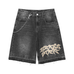 Ensemble deux pièces en denim surdimensionné personnalisé avec capuche en coton épais, logo brodé, streetwear, OEM, marque privée, hiver-printemps - Product Image 5