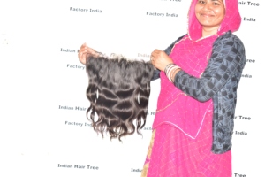 Extensiones de Cabello Humano Remy para Mujer, Estilo India Temple, Frontal HD 13*6, Negro, Doble Trama a Máquina, con Clip y Tejido, Sin Procesar - Product Image 6