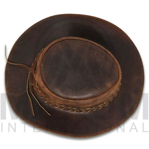 Wholesale Custom Plain Leather Cowboy <b>Hat</b> Fashionable Promotional European American Style MAKUM INTERNATIONAL Unisex <b>Summer</b> - Product Image 5