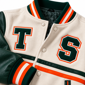 <b>Track</b> Stuff Custom <b>Mens</b> Varsity Letterman <b>Jacket</b> Wool Cotton Stand Collar Custom Embroidered Logo Front Streetwear Winter - Product Image 5